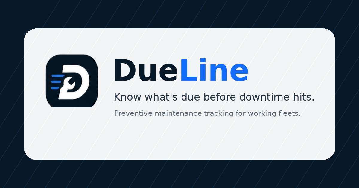 DueLine maintenance dashboard preview